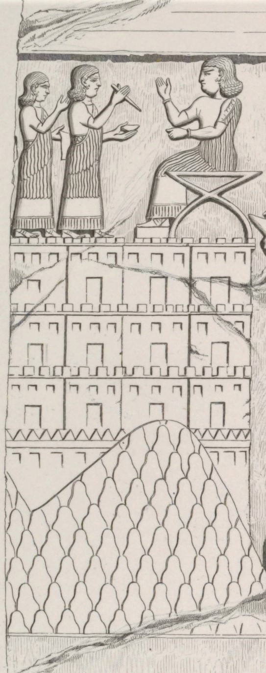 Muṣaṣir Relief Detail. Left portion (Image from Albenda 1986 Pl. 133)